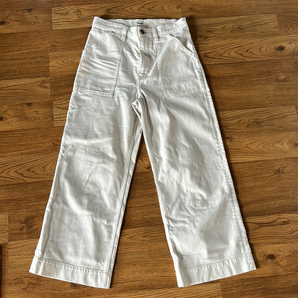 Wrangler wide leg crop utility jeans